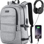 AMBOR Travel Laptop Backpack,17.3 inch Anti Theft Business Laptop Backpack with USB Charging Port and Headphone Interface, College School Backpack for Men & Women,Black